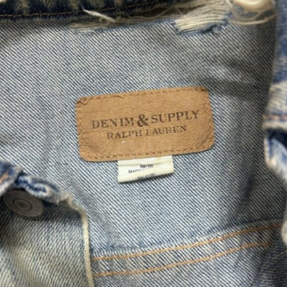 Denim & Supply Ralph Lauren Relaxed Distressed Trucker Jacket Size M - Picture 2 of 3